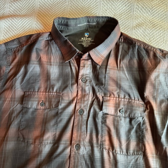 Kuhl Response Button Up Short Sleeve Shirt, Plaid, Size L - Picture 4 of 9